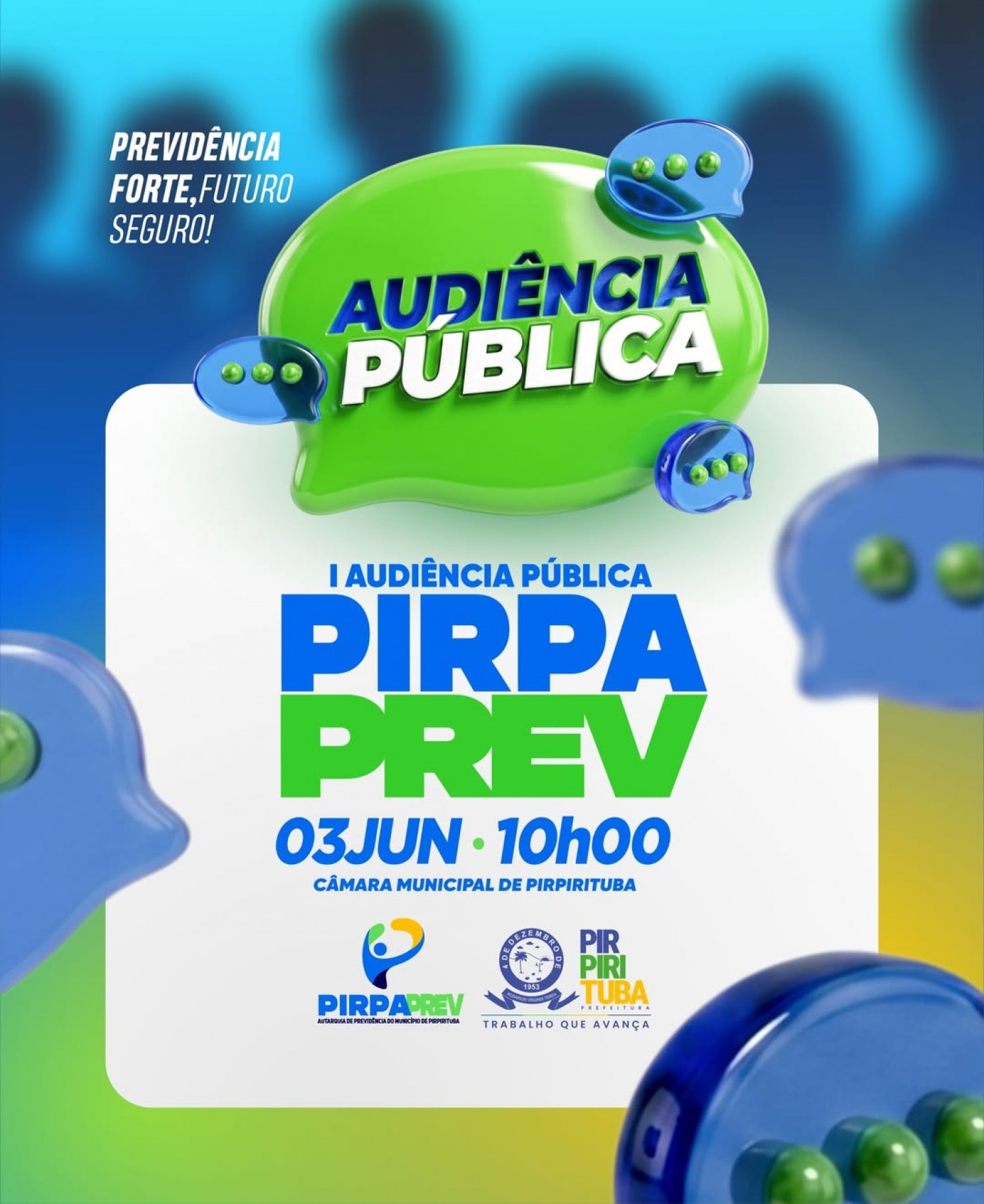 PIRPAPREV realizará sua primeira Audiência Pública no dia 03 de junho